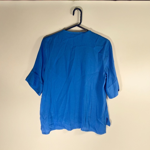 Bright Blue Button-Down Top | Dixie - Picture 2 of 5
